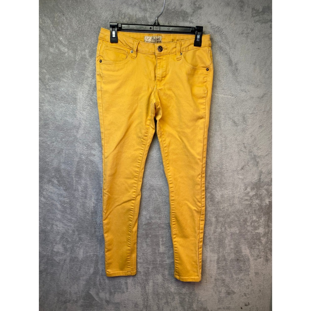 Hybrid Pants Womens 7 Skinny Jeans Yellow Stretch Five Pocket EUC